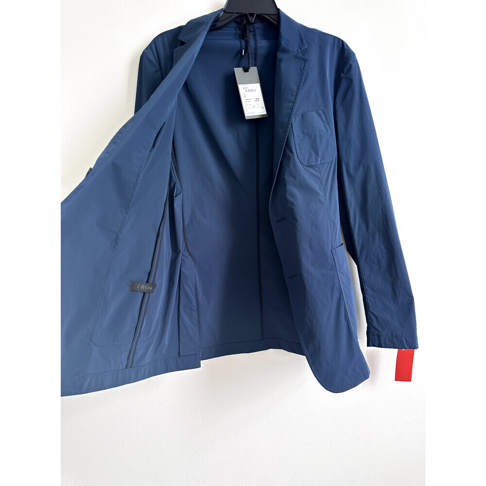 Z ZEGNA Men’s Slim Fit Sport Tech Packable Blazer Jacket Size 48R $895 Teal blue - Picture 14 of 15